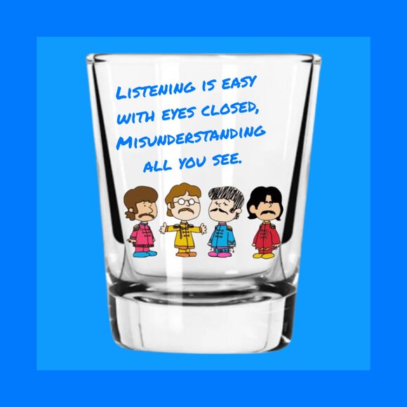 THE BEATLES/PEANUTS Character SHOT GLASS/ BOX SET - Picture 5 of 8